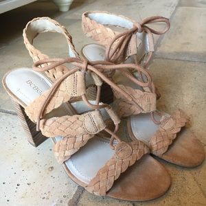 BCBGeneration Tan Leather Lace Up Heels